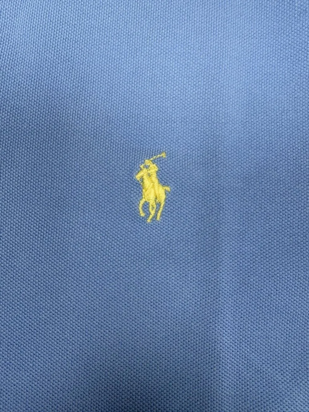 Polo Ralph Lauren Bristol Blue Slim Fit Mesh Polo Yellow Pony Preppy XL